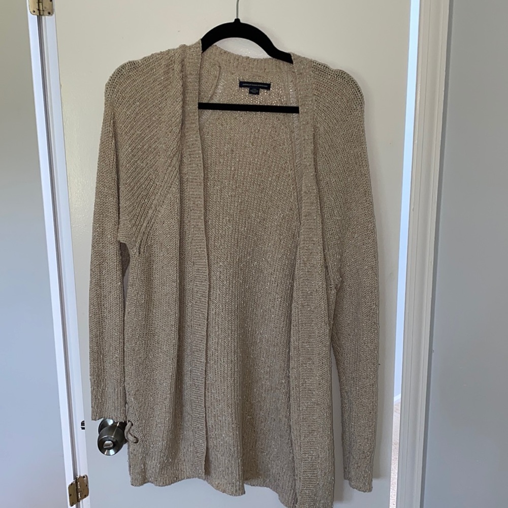 American Eagle Oatmeal Beige Cardigan - Large
